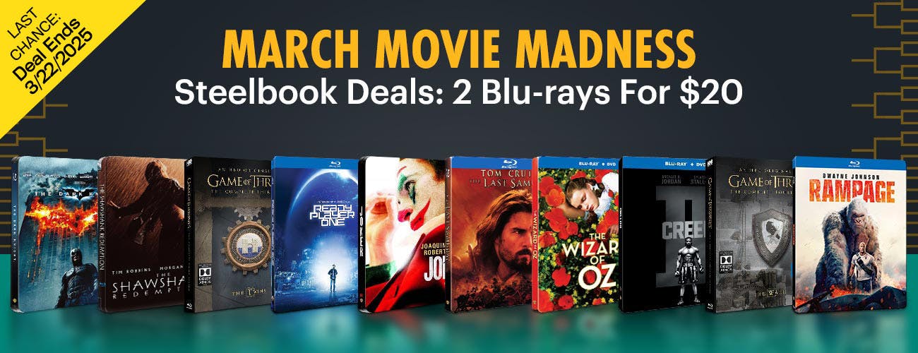 March Movie Madness - Steelbook: 2 Blu-rays  For $20