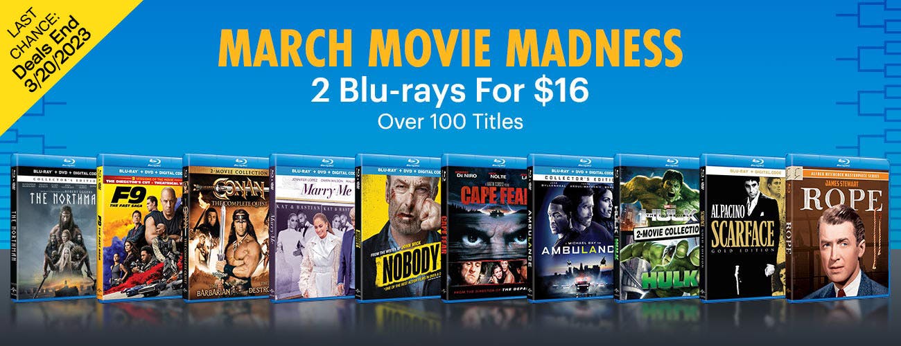 March Movie Madness - 2 Blu-rays For $16
