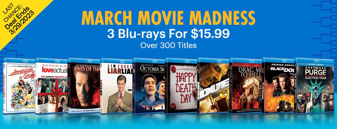 March Movie Madness - 3 Blu-rays For $15.99