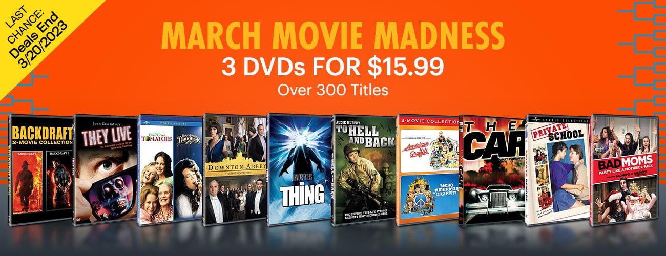 March Movie Madness - 3 DVDs For $15.99