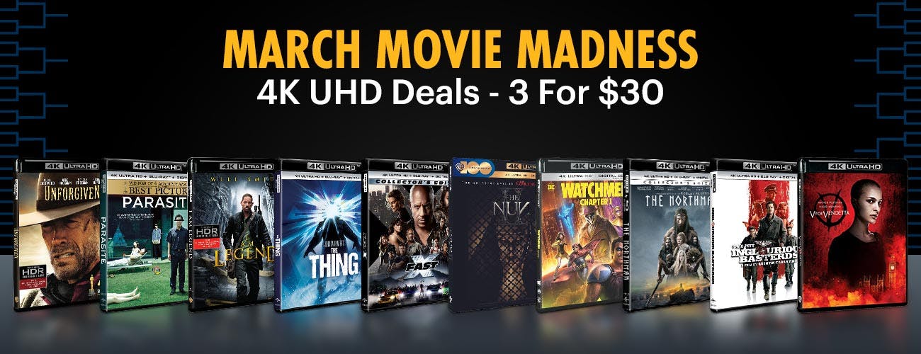 March Movie Madness - 4K Deals: 3 For $30