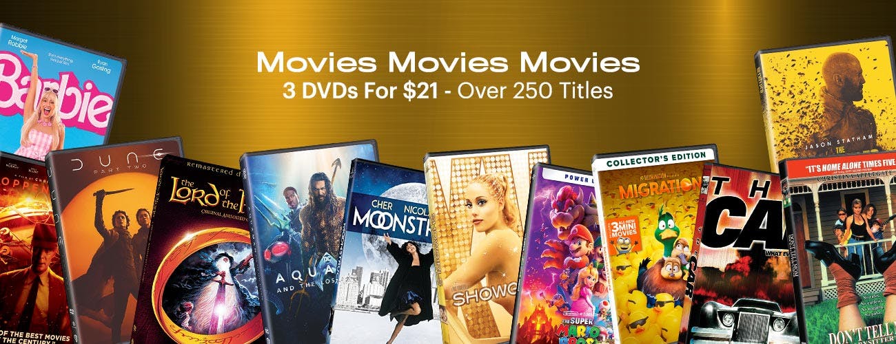 Movies Movies Movies - 3 For DVDs For $21