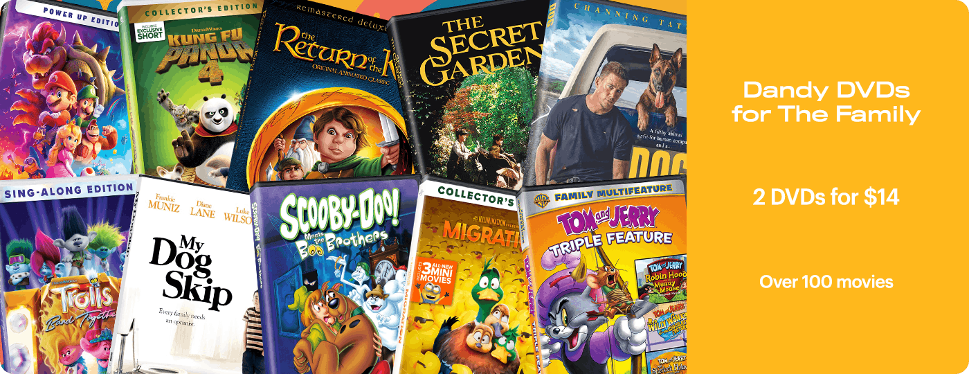 Dandy DVDs For The Family - 2 For $14