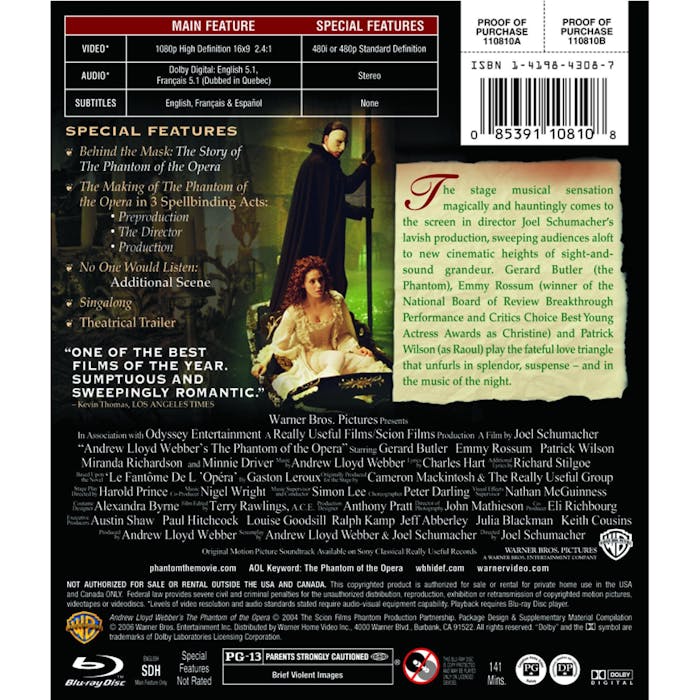 The Phantom of the Opera [Blu-ray]