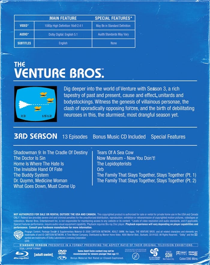 The Venture Bros.: Season Three [Blu-ray]