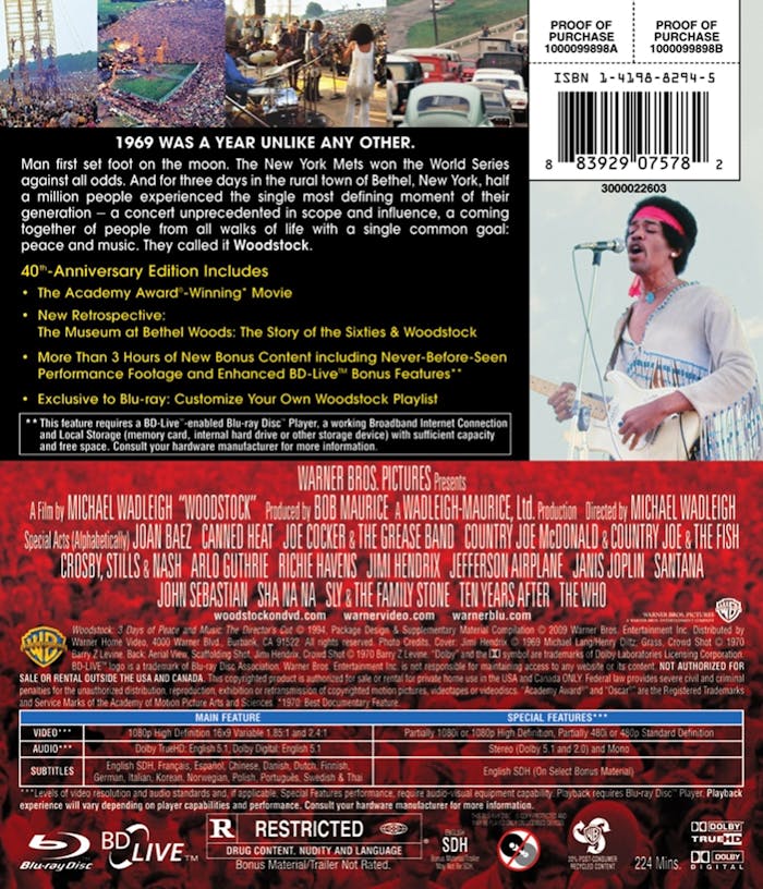 Woodstock 3 Days of Peace & Music SE (Blu-ray Ultimate Collector's Edition) [Blu-ray]