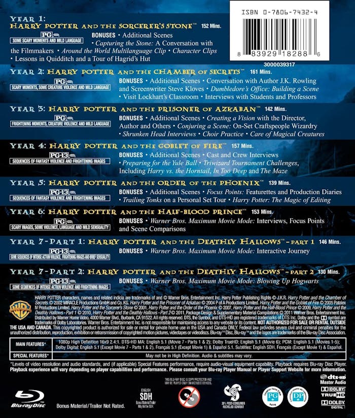 Harry Potter 8 Film Collection < 4K Ultra HD & Blu-ray set( 16 Pieces Set)  [Blu-ray]