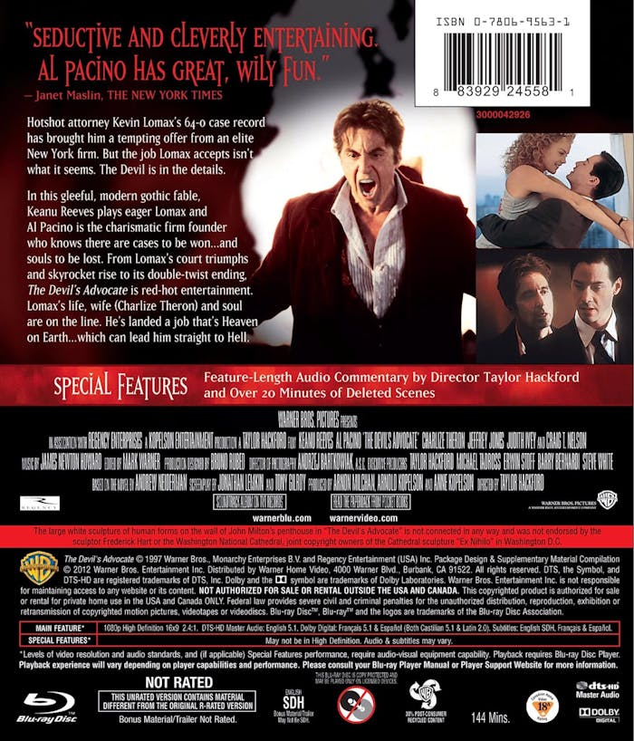 Devil's Advocate (Blu-ray Unrated Director's Cut) [Blu-ray]