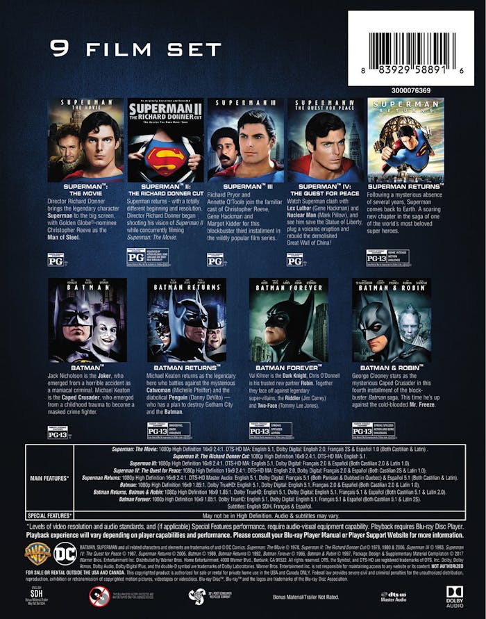 Batman & Superman 9-Film Set (Box Set) [Blu-ray]