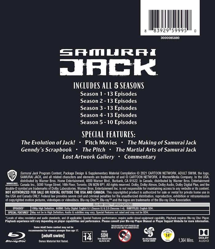 Samurai Jack: The Complete Series Box Set (Blu-ray Set) [Blu-ray]