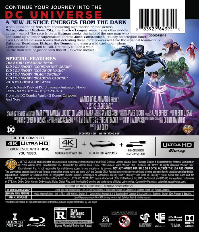 Justice League Dark (4K Ultra HD + Blu-ray) [UHD]