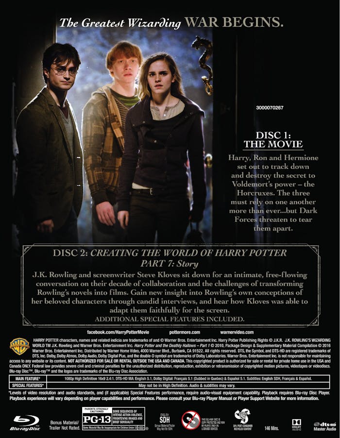 Harry Potter and the Deathly Hallows, Part I (2-disc Special Edition / Digital HD UltraViolet) [Blu-