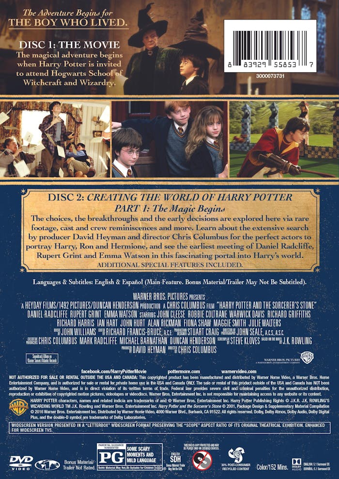 Harry-Potter-and-the-Sorcerer's-Stone-SE-(2-Disc)-(BF/DVD)-[DVD] [DVD]