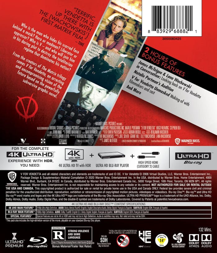 V for Vendetta (4K Ultra HD + Blu-ray) [UHD]