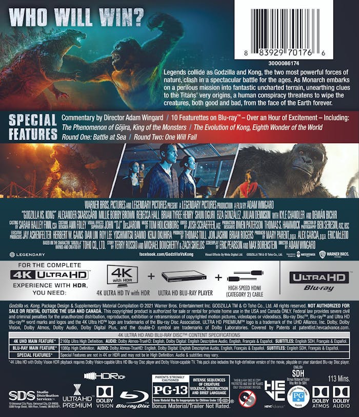 Godzilla Vs Kong (4K Ultra HD + Blu-ray) [UHD]