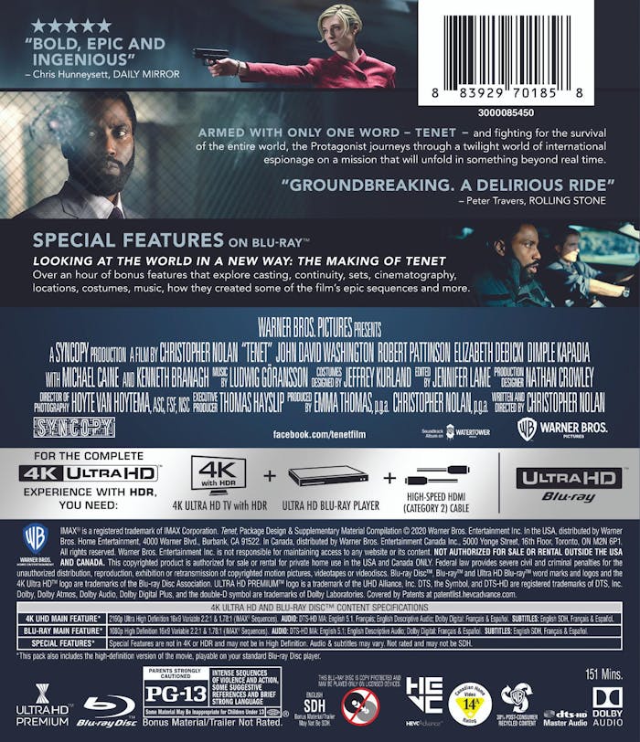 Tenet (4K Ultra HD + Blu-ray) [UHD]