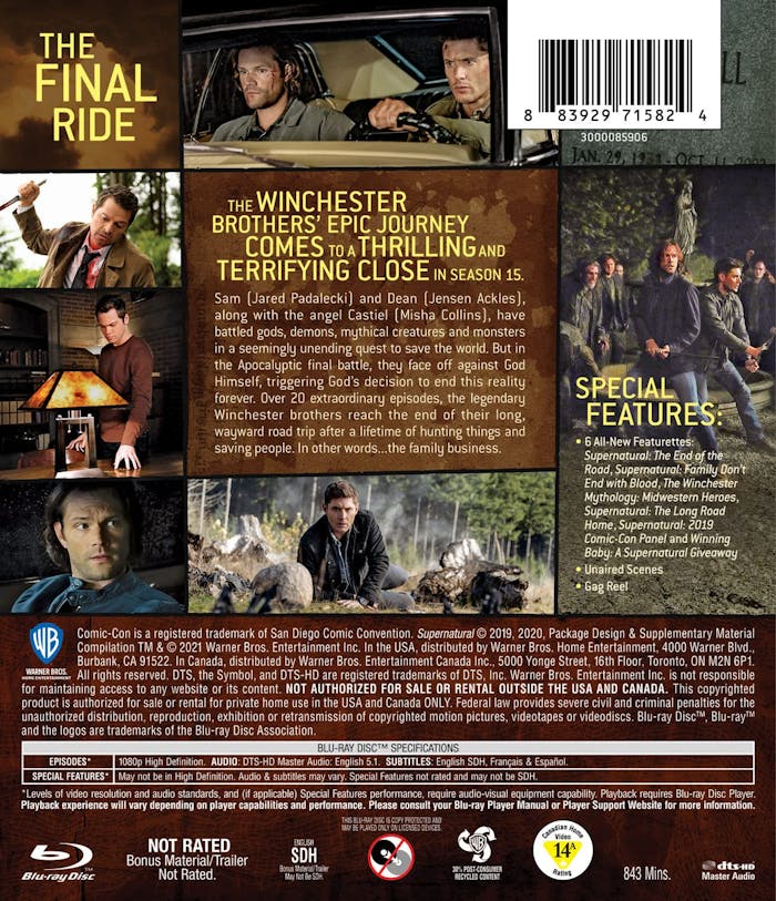 Supernatural: The Complete Fifteenth Season (Box Set) [Blu-ray]