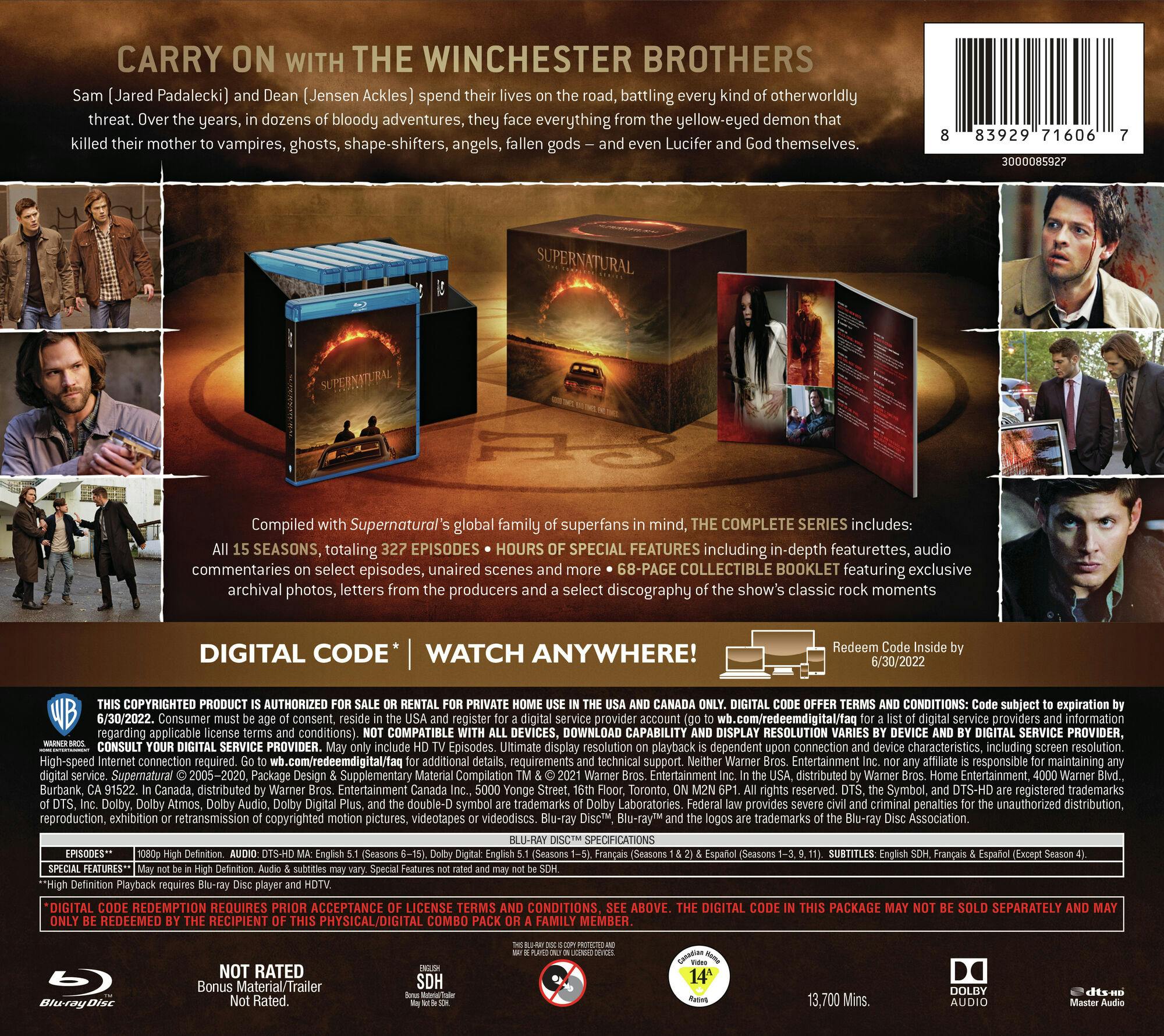 Buy Supernatural: The Complete Series Blu-ray Gift Set Blu-ray | GRUV