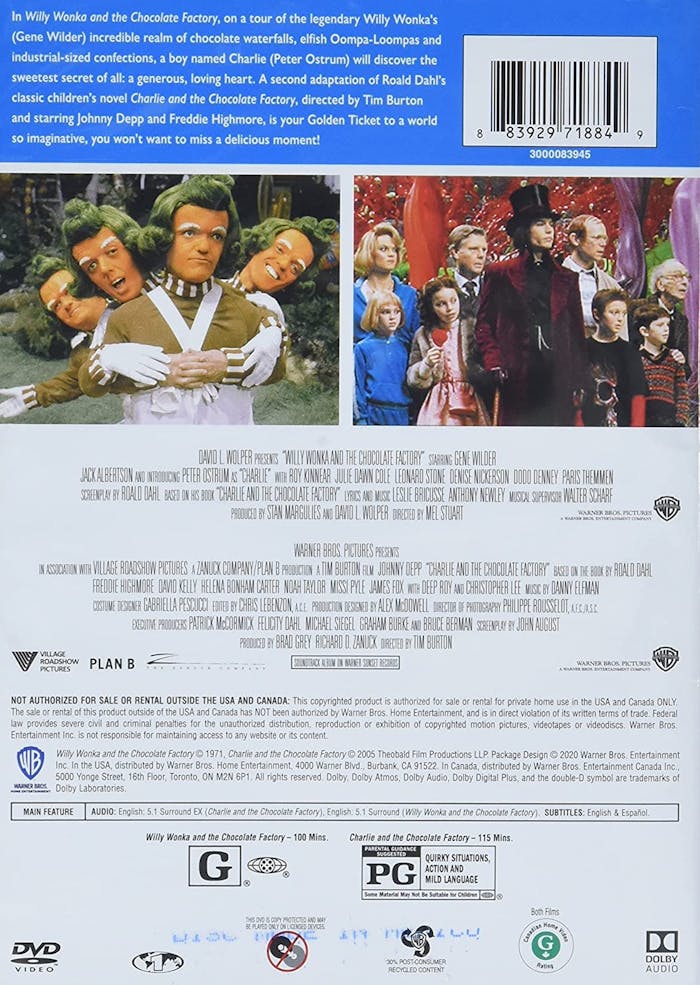 Willy Wonka and the Chocolate Factory/Charlie and The... (DVD Double Feature) [DVD]