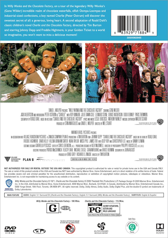 Willy Wonka and the Chocolate Factory/Charlie and the Chocolate Factory (DVD Double Feature) [DVD]