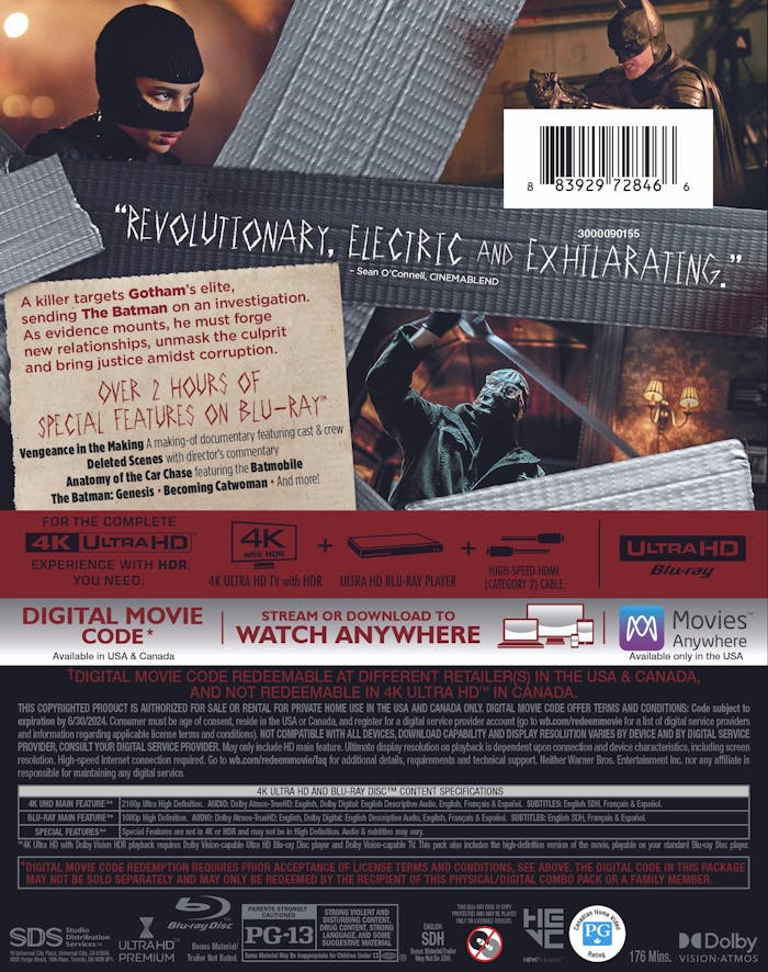 The Batman (4K Ultra HD + Blu-ray + Digital Download) [UHD]