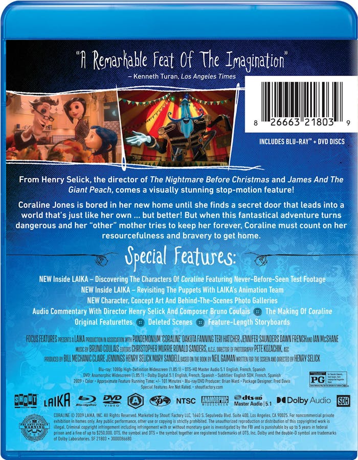 Coraline - LAIKA Studios Edition Blu-ray + DVD [Blu-ray]