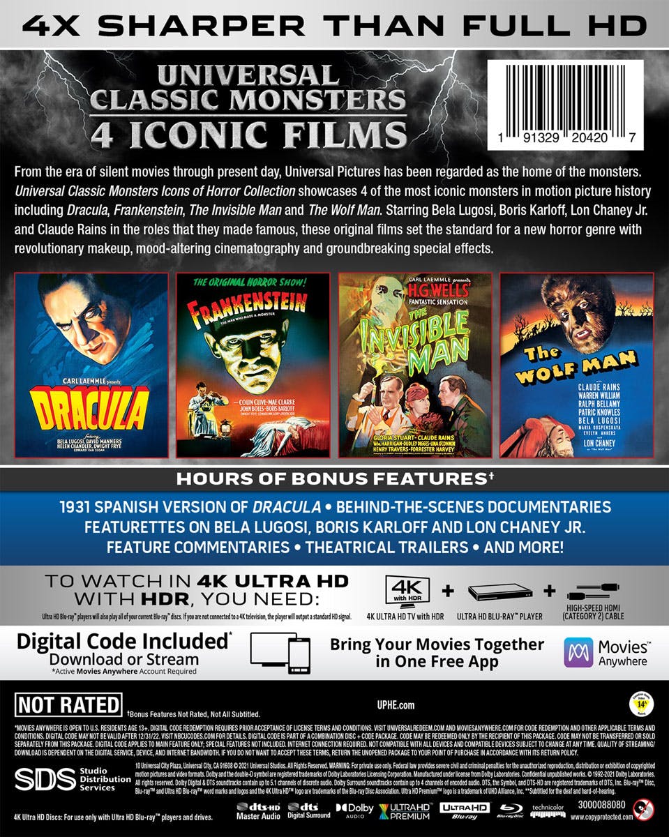 Buy Universal Classic Monsters Icons of Horror Collec 4K Ultra HD