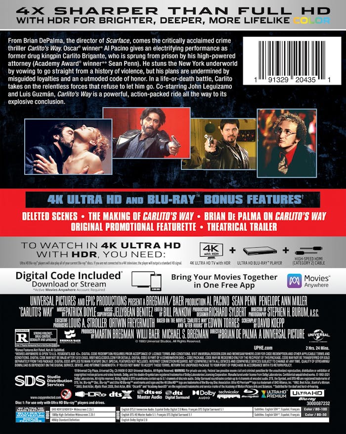 Carlito's Way (Limited Edition 4K Ultra HD Steelbook + Blu-ray) [UHD]