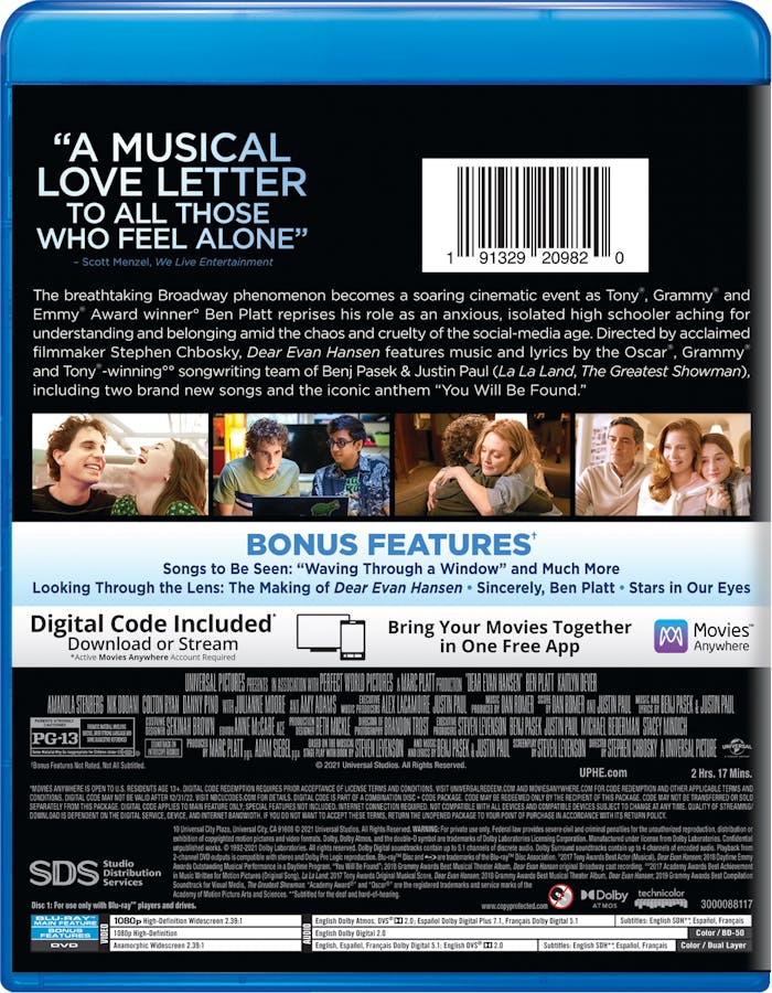 Dear Evan Hansen (with DVD) [Blu-ray]