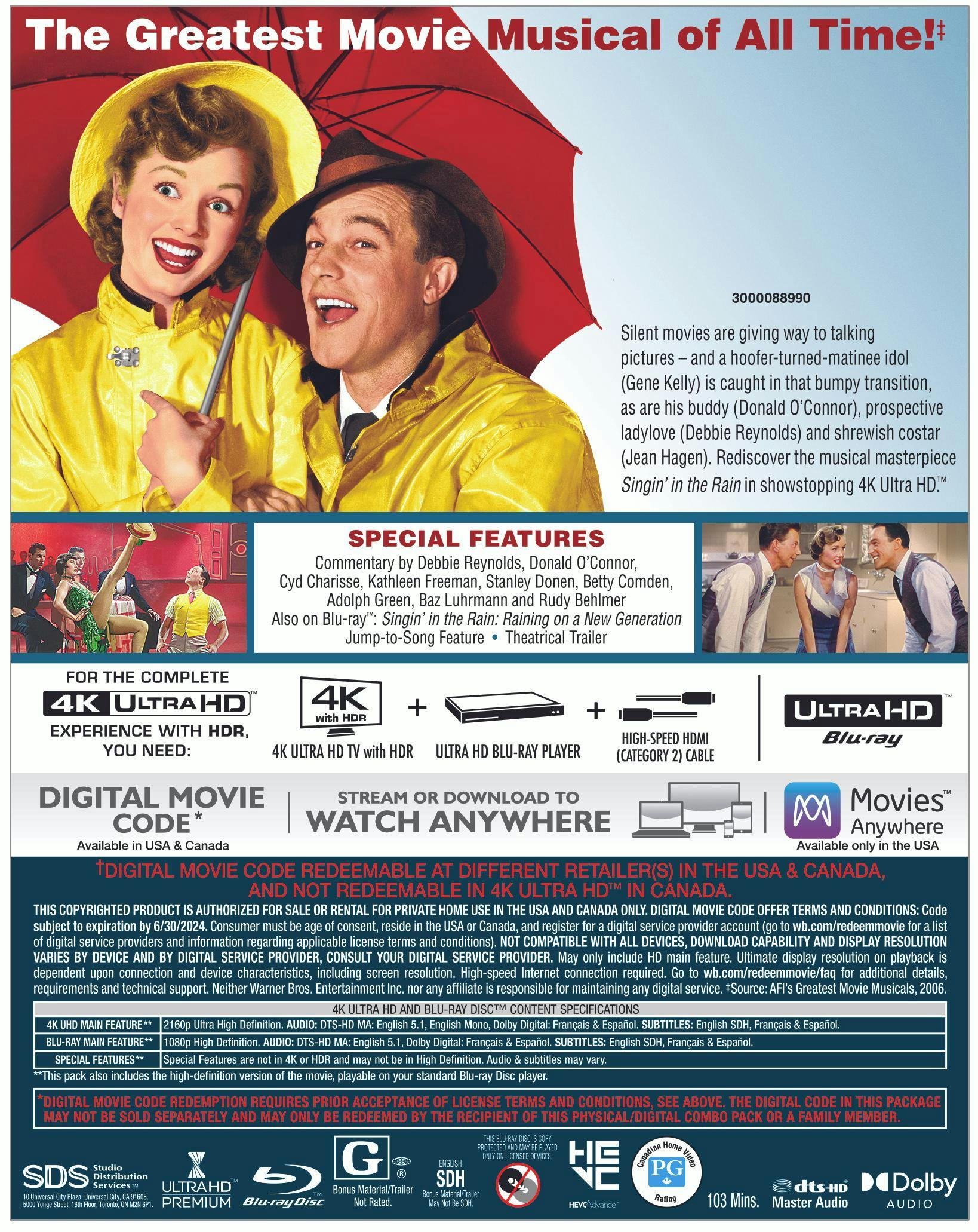 Buy Singin' In The Rain 4K Ultra HD + Blu-ray + Digital Download UHD | GRUV