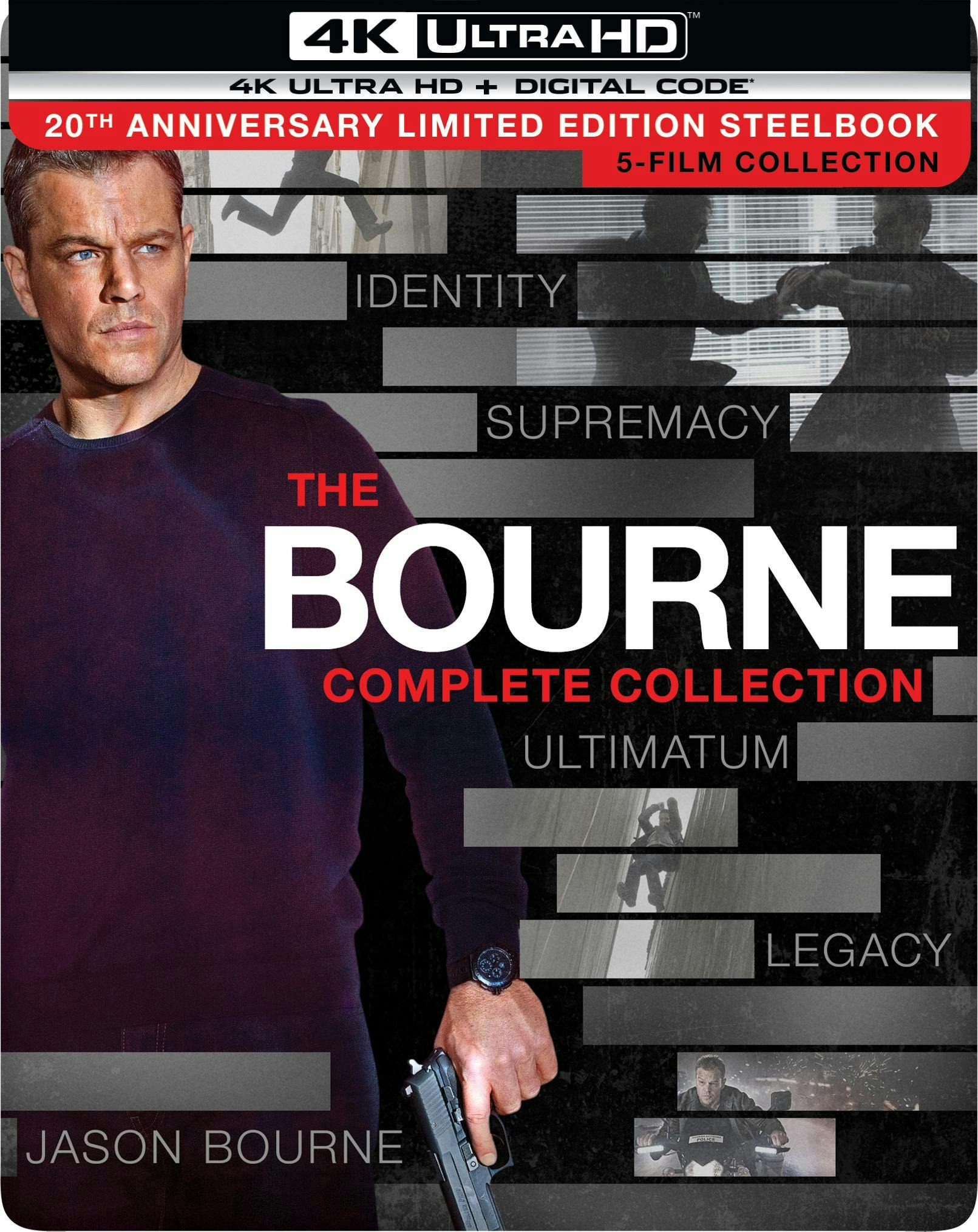 Bourne 5 Movie Collection Steelbook (4K-No buy Digital)-PROTECTIVE SLEEVE-Free S&H!