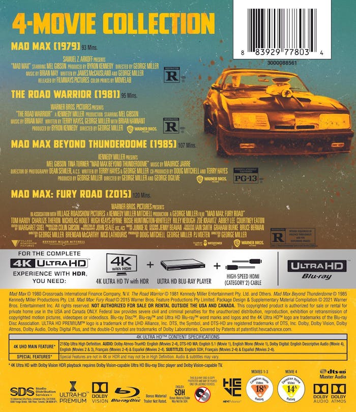 Mad Max Anthology (4K Ultra HD) [UHD]