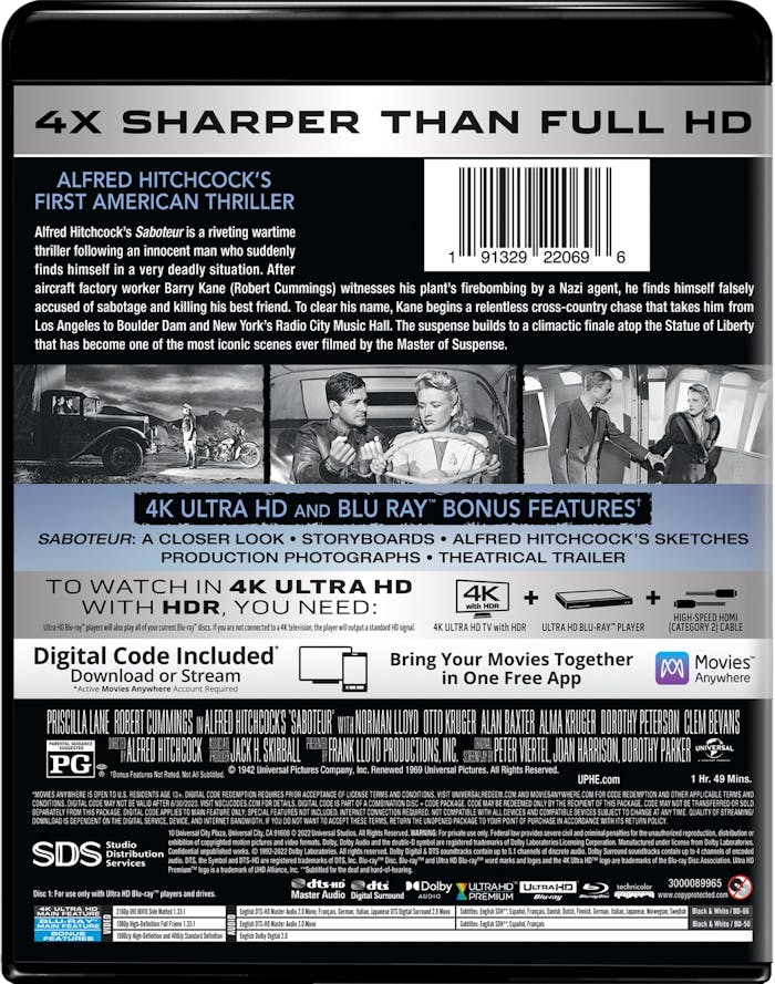 Saboteur (4K Ultra HD + Blu-ray) [UHD]