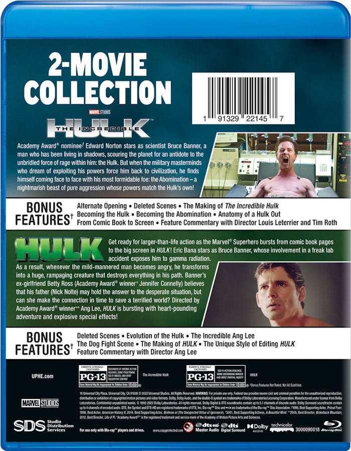 Hulk/The Incredible Hulk - 2 Movie Collection (Blu-ray Double Feature) [Blu-ray]
