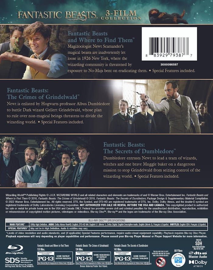 Fantastic Beasts 3-Film Collection (Box Set) [Blu-ray]