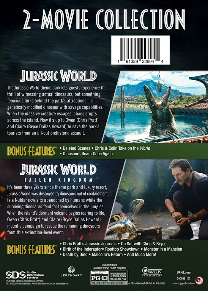 Jurassic World/Jurassic World - Fallen Kingdom (DVD Double Feature) [DVD]