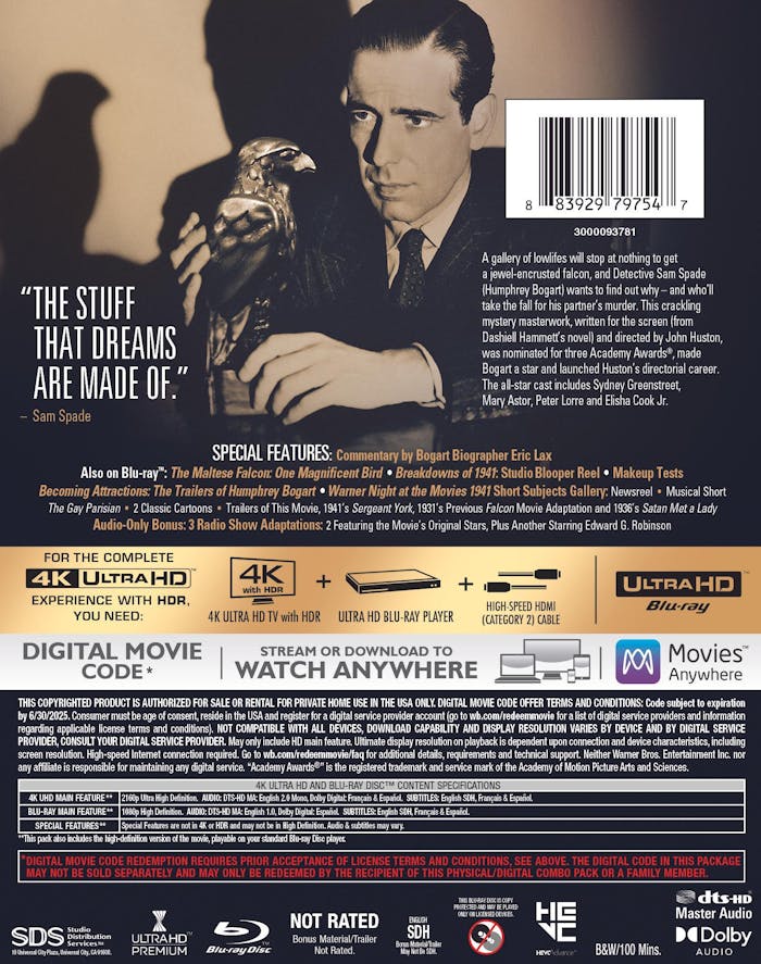 The Maltese Falcon (4K Ultra HD + Blu-ray + Digital Copy) [UHD]