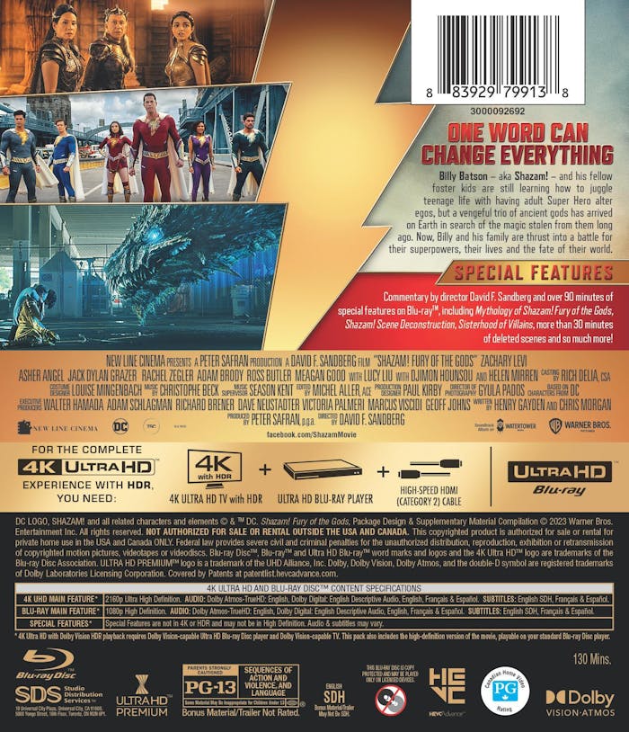 Shazam!: Fury of the Gods (4K Ultra HD + Blu-ray) [UHD]