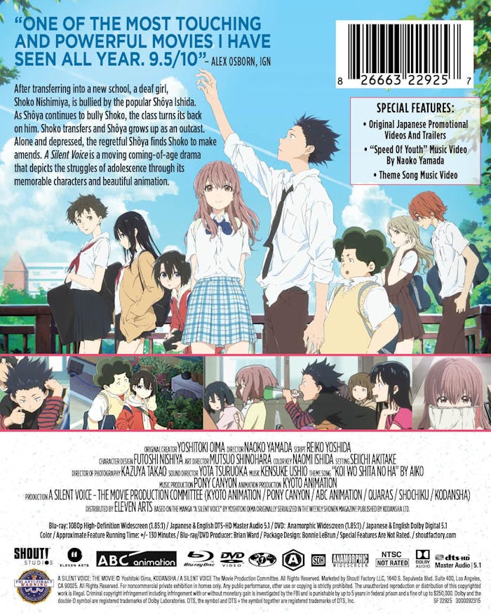 A Silent Voice: The Movie - Limited Edition Steelbook Blu-ray + DVD [Blu-ray]