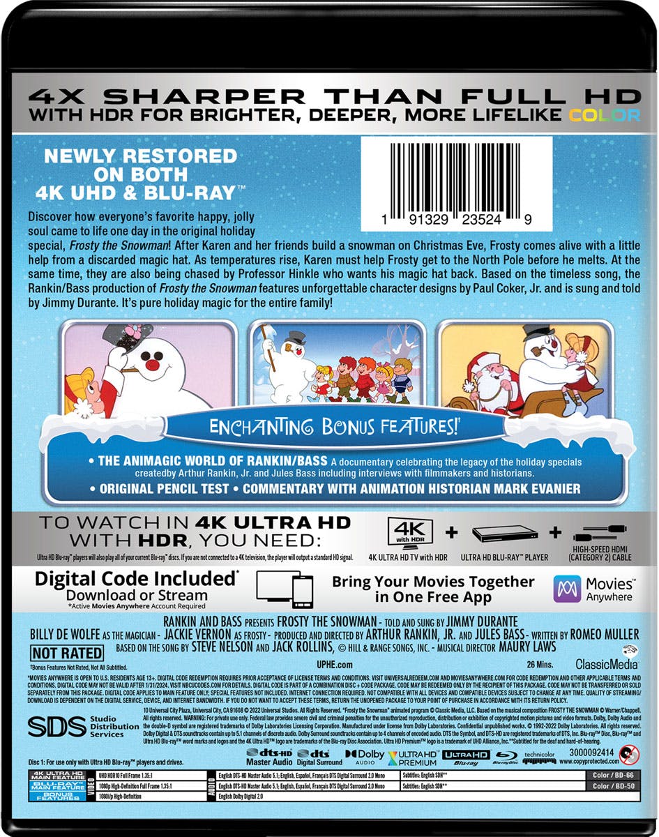 Buy Frosty the Snowman 4K Ultra HD + Blu-ray UHD | GRUV