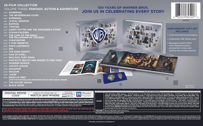WB 100th 25Film Collection Vol 3 Fantasy, Action, Adventure (Blu-ray Set) [Blu-ray]