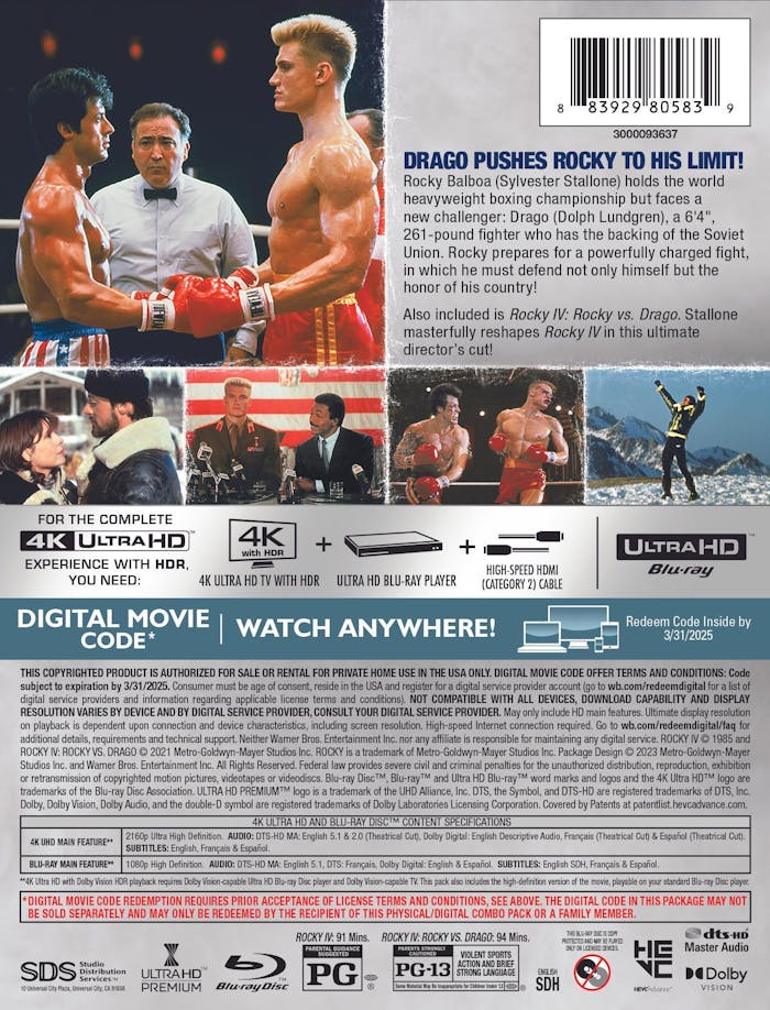 Rocky IV (4K Ultra HD Steelbook + Blu-ray) [UHD]