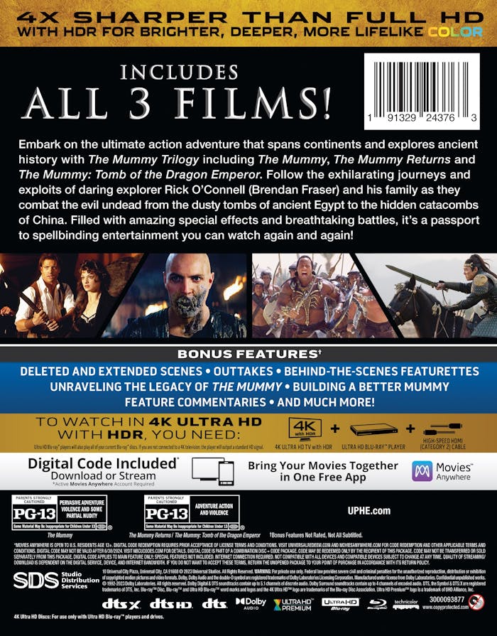 The Mummy Trilogy (4K Ultra HD + Blu-ray (Boxset)) [UHD]