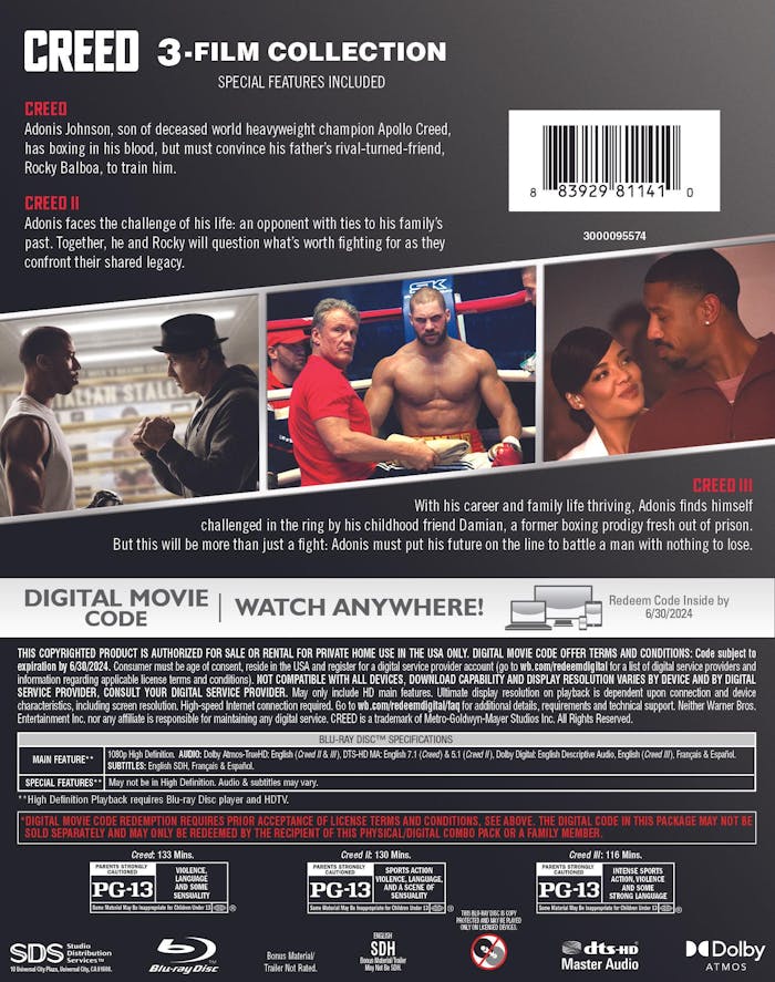 Creed: 3-film Collection (Box Set) [Blu-ray]