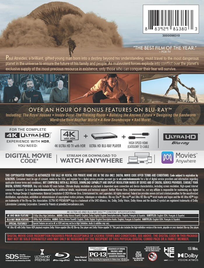 Dune - Limited Edition Steelbook (4K Ultra HD + Blu-ray + Digital) [UHD]