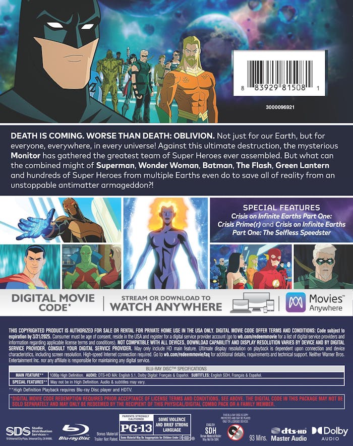 Justice League: Crisis On Infinite Earths - Part One [Blu-ray]