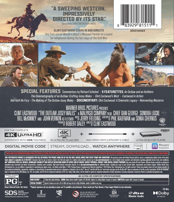 The Outlaw Josey Wales (4K Ultra HD) [UHD]