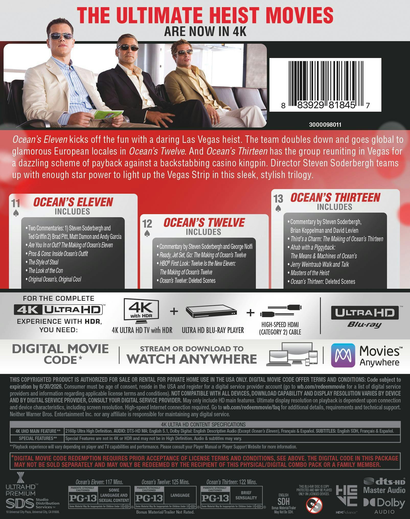 Buy Ocean's Trilogy 4K Ultra HD UHD | GRUV