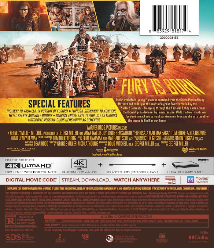 Furiosa: A Mad Max Saga (4K Ultra HD) [UHD]