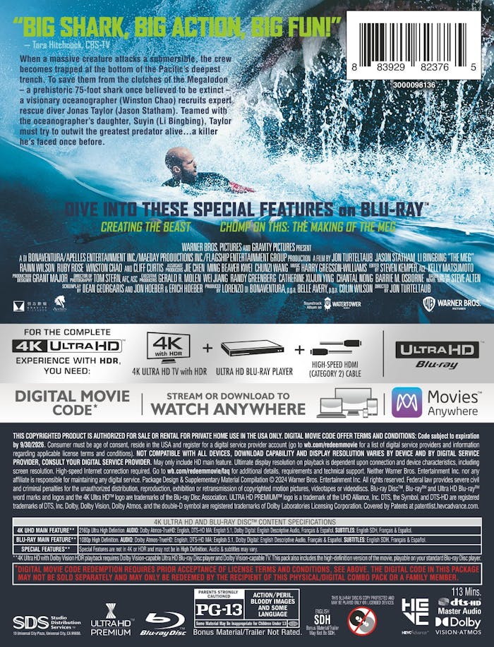 The Meg - Limited Edition Steelbook (4K Ultra HD + Blu-ray + Digital) [UHD]